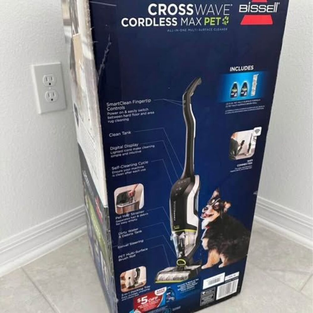 brand new CROSSWAVE®
CORDLESS MAX PET bissell vacuum and mop all in one. sealed!